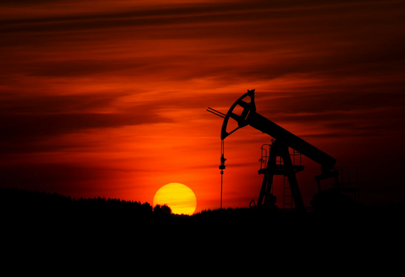 Pumpjack at sunset